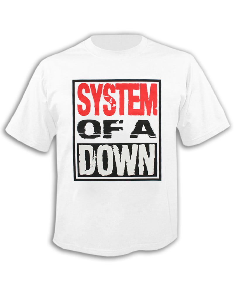 Tričko System Of A Down - Triple Stack Box bílé S