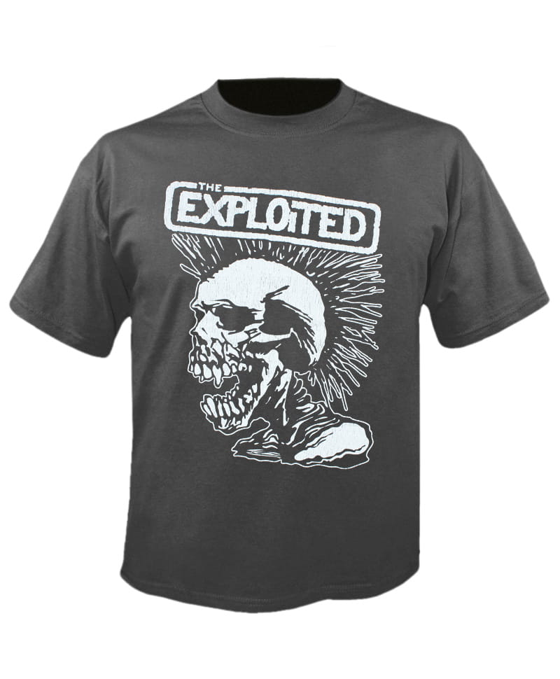 Tričko The Exploited - vintage Skull - šedé XXL