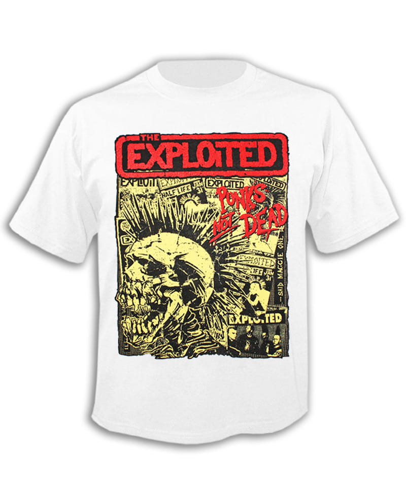Tričko The Exploited - Punks Not Dead - bílé L