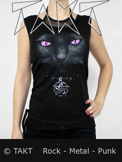 Dámské tričko bez rukávu Black Cat - Spiral Direct