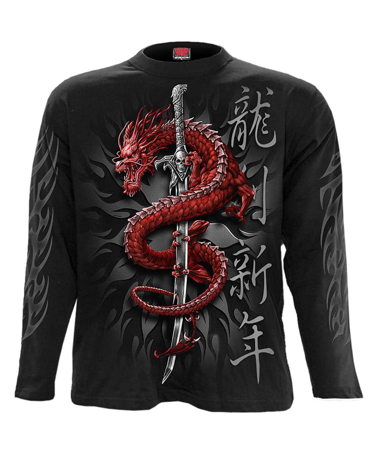 Tričko s dlouhým rukávem Oriental Dragon - All Print M