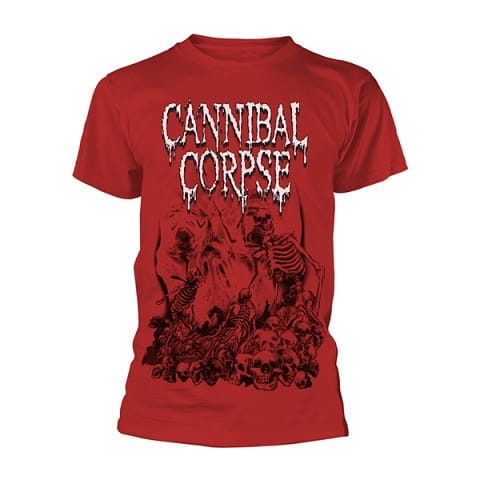 Tričko Cannibal Corpse - Pile of Skulls - červené XL