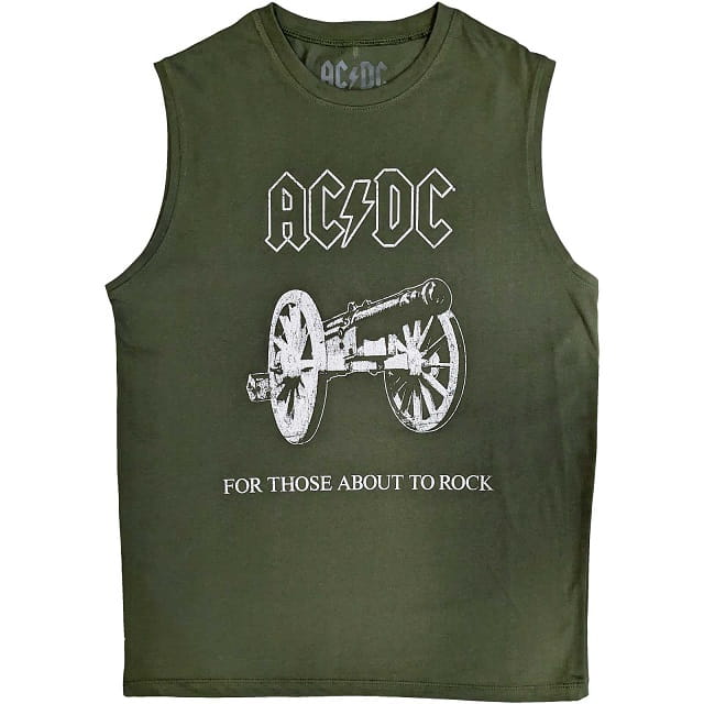 Tričko bez rukávů AC/DC - For Those About To Rock - zelené XL