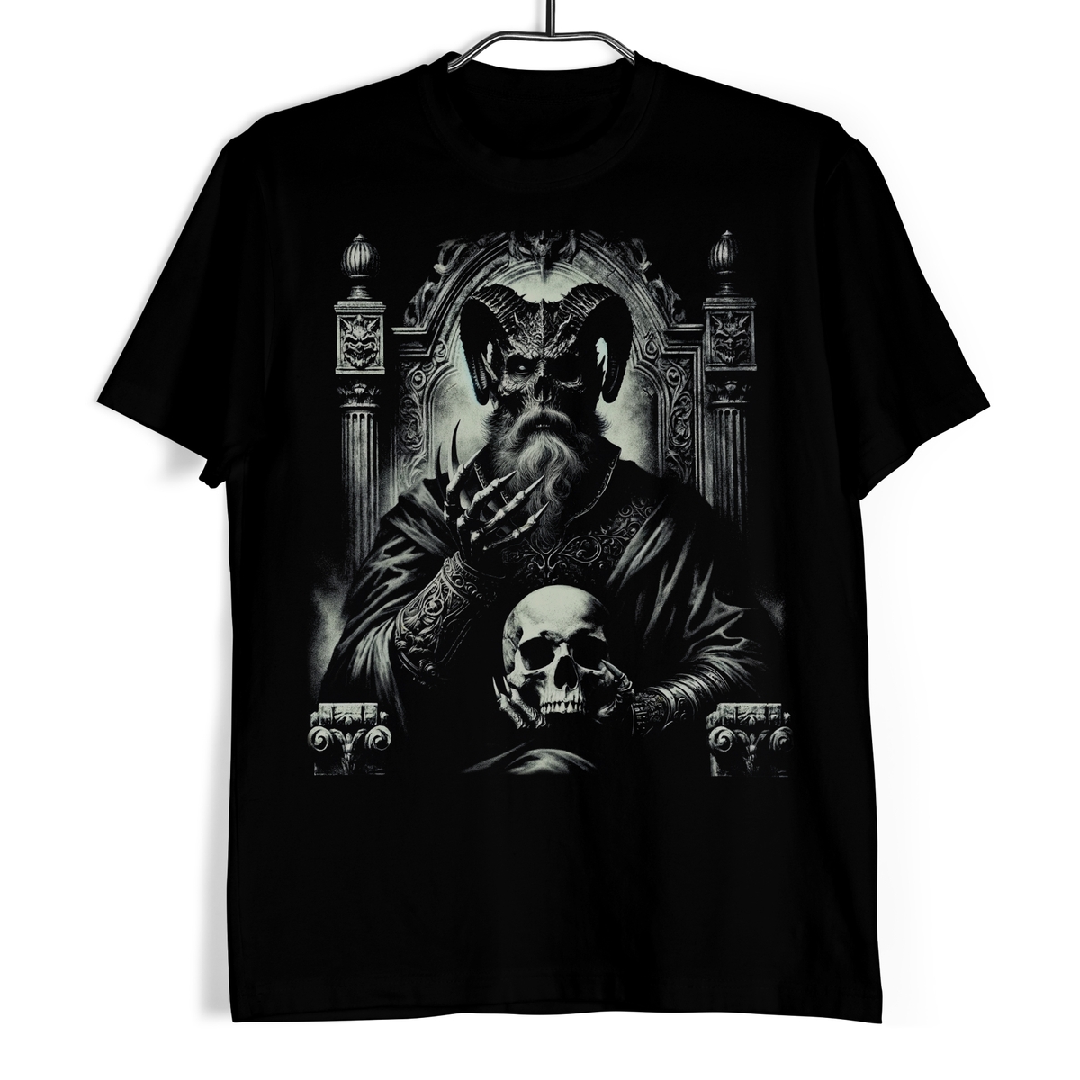 Tričko s lebkou - Vládce temného trůnu XXL