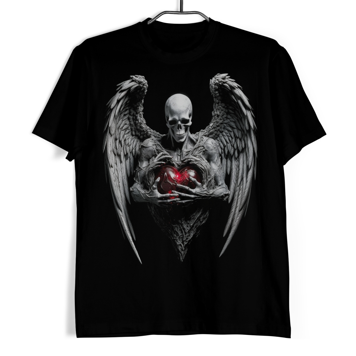 Tričko s lebkou - Srdce anděla smrti XL