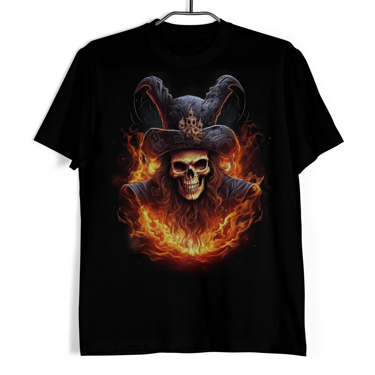 Tričko s lebkou - Pirát v plamenech 3XL